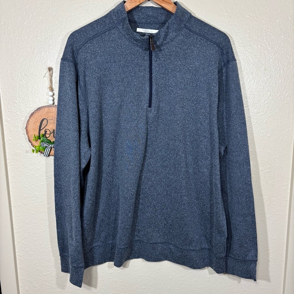 Greg Norman Men's Medium-Weight Blue Quarter-Zip Sweater Size XL